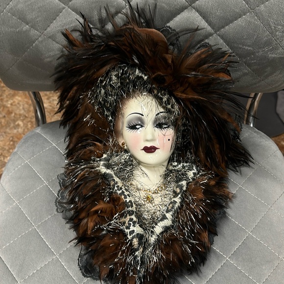 Wall Decoration by Unigue Design . Handcrafted Ceramic Lady Face With Music Box